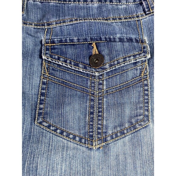 Vintage FADED GLORY Skort Denim Jean Med Wash Button Pockets 80s Womens 10 Blue - Picture 8 of 9